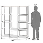 5-Layer 12-Compartment Non-woven Fabric Wardrobe Portable Closet Navy (133x46x170cm) - Image 13