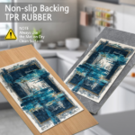 Three-piece kitchen rug set, non-slip and washable, abstract pattern kitchen hallway rug, soft and comfortable, suitable for sinks, floors, entrances, hallways and bathrooms. - Image 5