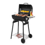 Charcoal Grills Outdoor BBQ Grill, Barrel Charcoal Grill with Side Table and Wheels, for Outdoor Backyard Camping Picnics Patio and Parties - Image 6