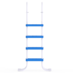 4-Step 52in Iron Pool Ladder (White Frame + Blue Steps) - Image 2