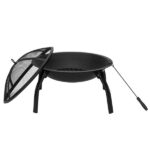 22" Four - legged Folding Iron Brazier Wood Burning Fire Pit Decoration for Backyard Poolside - Image 8