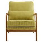 Low Arm Accent Chair - Olive Green Corduroy Upholstered Indoor Lounge Chair, Compact Single Seater with Sturdy Frame (330LBS Weight Capacity) - Image 16