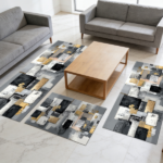 Three-piece kitchen rug set, non-slip and washable, abstract pattern kitchen hallway rug, soft and comfortable, suitable for sinks, floors, entrances, hallways and bathrooms. - Image 12