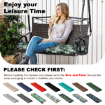 Outdoor Bench Cushion, 60 × 20 × 4 Inch, Tufted Waterproof Swing Cushion with Ties, for Patio Bench or Window Seat - Image 4