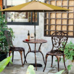 3 PCS Outdoor Bistro Set,Outdoor Patio Set, All-Weather Cast Aluminum Bistro Table Set for Backyard, Garden, Balcony Butterfly - Image 3