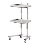 2 Tier Beauty Salon SPA Rolling Cart with Double Storage Tray Stainless Steel - Image 5