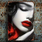 CIFbuy 1pc Red Lips Rose Metal Sign 8x12 Inch, Vintage Printed Tin Plaque Iron Wall Art, Retro Decor For Home Bar Garage Cafe Restauran TikTok, TikTok, Wall Art Self-pickup Logiopics - Image 3