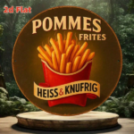 CIFbuy Vintage Pommes Frites Aluminum Sign 8x8 Inch Round French Kitchen Decor, Retro Cafe Bar Restaurant Wall Art, 2D Flat Metal Plaqu TikTok, TikTok, cor, Self-pickup Logiopics - Image 8