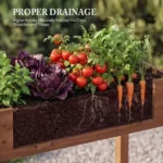 Bed - Cedar Planter with Non-Woven Liner, Bottom Drainage, 30-Inch Height, 48 x 24 x 30 in Sizes for Outdoor Plants Brown (Shipment from Walmart) - Image 5