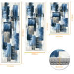 Three-piece kitchen rug set, non-slip and washable, abstract pattern kitchen hallway rug, soft and comfortable, suitable for sinks, floors, entrances, hallways and bathrooms. - Image 3