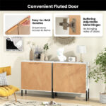 Elegant 2-Door Cupboard Cabinet, Suitable for Kitchen/Dining Room/Entryway, Easy to Organize-White - Image 8
