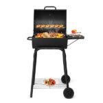 Charcoal Grills Outdoor BBQ Grill, Barrel Charcoal Grill with Side Table and Wheels, for Outdoor Backyard Camping Picnics Patio and Parties - Image 7