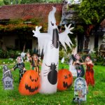 Replace 32359895 11.8 FT Halloween Inflatables Ghost Spider Pumpkin Outdoor Decorations, Scary Halloween Giant Blow up Ghost Decorations for Holiday Party Front Yard Lawn Garden Decor - Image 8