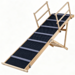 6-Level Adjustable Foldable Pet Ramp , Solid Pine Wood Non-Slip Dog Stairs with Side Rails, 145 lbs Heavy Duty Pet Step for Senior Dogs & Pets with Mobility Issues - Image 6