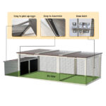 20.93ft² Large Wooden Chicken Coop Outdoor Hen House with Nesting Box & Weatherproof Asphalt Roof, Walk-in Poultry Cage with Secure Locks, Metal Mesh Run for Backyard Farm Use - Image 4