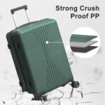 PP Trolley Case 20in 24in 28in 3PCS Suitcase Set Dark Green - Image 23