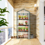 4 Tier Mini Greenhouse with PVC Cover & Roll-Up Zipper Door, Portable Waterproof Greenhouse for Garden Backyard, 27" x 19" x 62", Transparent - Image 16