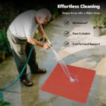 1PC Red Rubber Anti-Fatigue Kitchen Mat, 90x90x1.2cm, Thick Non-Slip Floor Mat