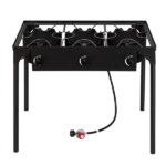 Outdoor Camp Stove High Pressure Propane Gas Cooker Portable Cast Iron Patio Cooking Burner (Three Burner 225000-BTU) - Image 3