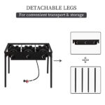 Outdoor Camp Stove High Pressure Propane Gas Cooker Portable Cast Iron Patio Cooking Burner (Three Burner 225000-BTU) - Image 4