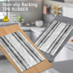 Three-piece kitchen rug set, non-slip and washable, abstract pattern kitchen hallway rug, soft and comfortable, suitable for sinks, floors, entrances, hallways and bathrooms. - Image 5