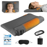Heated Neck Massager Pillow with 3 Heat Settings (98.6°F-131°F) & 3 Vibration Modes, Contoured Memory Foam Neck Support for Home Office Travel - Image 4