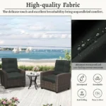 Outdoor High Back Chair Cushions Set of 2, 42"x21"x4" Tufted Waterproof Patio Cushion for Rocking & Dining Chairs, Soft Seat Pad with Ties, Fade-Resistant Indoor/Outdoor Use - Image 4