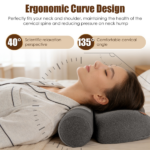 Heated Neck Pillow with 3 Heat Levels, 55D Memory Foam Cervical Pillow for Neck Pain Relief, 30 Mins Auto Off Heating Pillow for Home Office Travel, Zero Pressure Memory Foam Neck Support Pillow with Auto Shut Off & Overheat Protection - Image 12