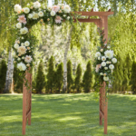 [Same Code 70748191]152*60*215cm Beautiful And Practical Flat-Topped Wooden Arch Garden Arch Dark Brown - Image 16