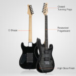 [Do Not Sell on Amazon] GST Stylish H-H Pickup Tiger Stripe Electric Guitar Kit with 20W AMP Bag Guitar Strap Black - Image 24