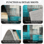 Three-piece kitchen rug set, non-slip and washable, abstract pattern kitchen hallway rug, soft and comfortable, suitable for sinks, floors, entrances, hallways and bathrooms. - Image 7