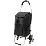 Shopping Stair Trolley with Wheels,Trolley Black Foldable Shopping Cart,Removable Shopping Oxford Waterproof Bag,Stainless Steel Triangular Wheels, Black - Image 12