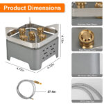 12000W Portable Camping Stove With Cassette Adapter Windproof Outdoor Backpacking Burner with Carrying Case Igniter for Outdoor Hiking Camping Picnic Backpacking - Image 9