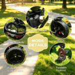Black Foldable Toddler Trike 1-5Y – Travel-Friendly with Storage, Reversible Seat, Safety Harness for Road Trips - Image 6