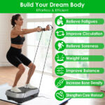 Vibration Exercise Machine With Resistant Bands Remote Control Whole Body Vibration Platform Workout Equipment Home Fitness Training Equipment For Weight Loss Fat Burner - Image 3