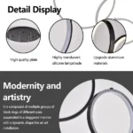 14 Ring High Ceiling Chandelier Foyer, Black Modern LED Large Staircase Long Chandeliers Light Fixture with Remote for Entryway Living Room - Image 4