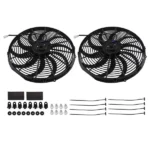 2X 16 IN Electric Radiator Cooling Slim Fan Assembly 12V 120W Universal Fitment - Image 6