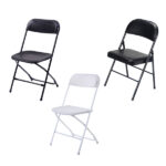 Same Code 33457557 4pcs Elegant Foldable Iron & PVC Chairs for Convention & Exhibition Black - Image 21