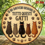 CIFbuy Vintage Cat Decor Sign 8x8 Inch Round French Aluminum Plaque, Italian Language Cat Lover Wall Art For Living Room Bedroom Office TikTok, TikTok, n Self-pickup Logiopics - Image 4