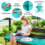 Outdoor Bench Cushion, 60 × 20 × 4 Inch, Tufted Waterproof Swing Cushion with Ties, for Patio Bench or Window Seat - Image 6