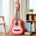 Pink 30-inch acoustic guitar with pick, strings, capo, gig bag, tuner and shoulder strap - Image 14