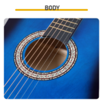 Blue 38-inch Round Acoustic Guitar with Picks, Strings, Capo, Case, Tuner, and Strap - Image 11