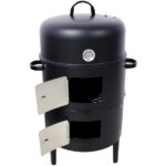 17 Inch Steel Charcoal Smoker, Heavy Duty Round BBQ Grill for Outdoor Cooking, Black - Image 14