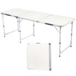 180 x 60 x 70cm Aluminum Alloy Folding Table White