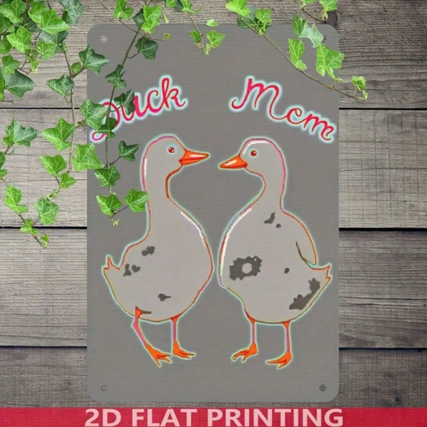CIFbuy Vintage Duck Meme Metal Tin Sign 8x12 Inch Farm Animal Decorative Plaque For Bar Coffee Shop Restaurant Wall Decor TikTok, TikTok, Self-pickup Logiopics
