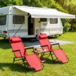 Portable Dual Purposes Extendable Folding Reclining Chair Red - Image 12