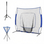 Blue Portable Baseball Net Set with 7.5x7ft Catcher Net Ball Caddy for Hitting Pitching Batting And Catching - All-in-One Sports Equipment - Image 2