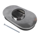 15" Oval Full Finned Polished Aluminum Air Cleaner Filter Fits for Chevy SBC 350 400 - Image 3