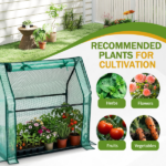 Mini Greenhouse with PE Cover, Indoor Outdoor Plant Gardening Green House for Garden Backyard, 36*18*33in, Green - Image 10