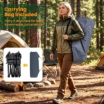 600 LBS Heavy Duty Foldable Camping Cot, 10s Quick Setup Outdoor Sleeping Cot with Cotton-Padded Headrest, Side Storage Pouch Anti-Slip Metal Frame Portable Elevated Sleep Bed with Carry Bag for Camping Travel Home Gray - Image 10